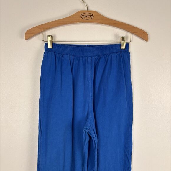 VTG The La Costa Spa Blue Cotton Pull On Pants Tapered Straight Pockets Small - Picture 2 of 6
